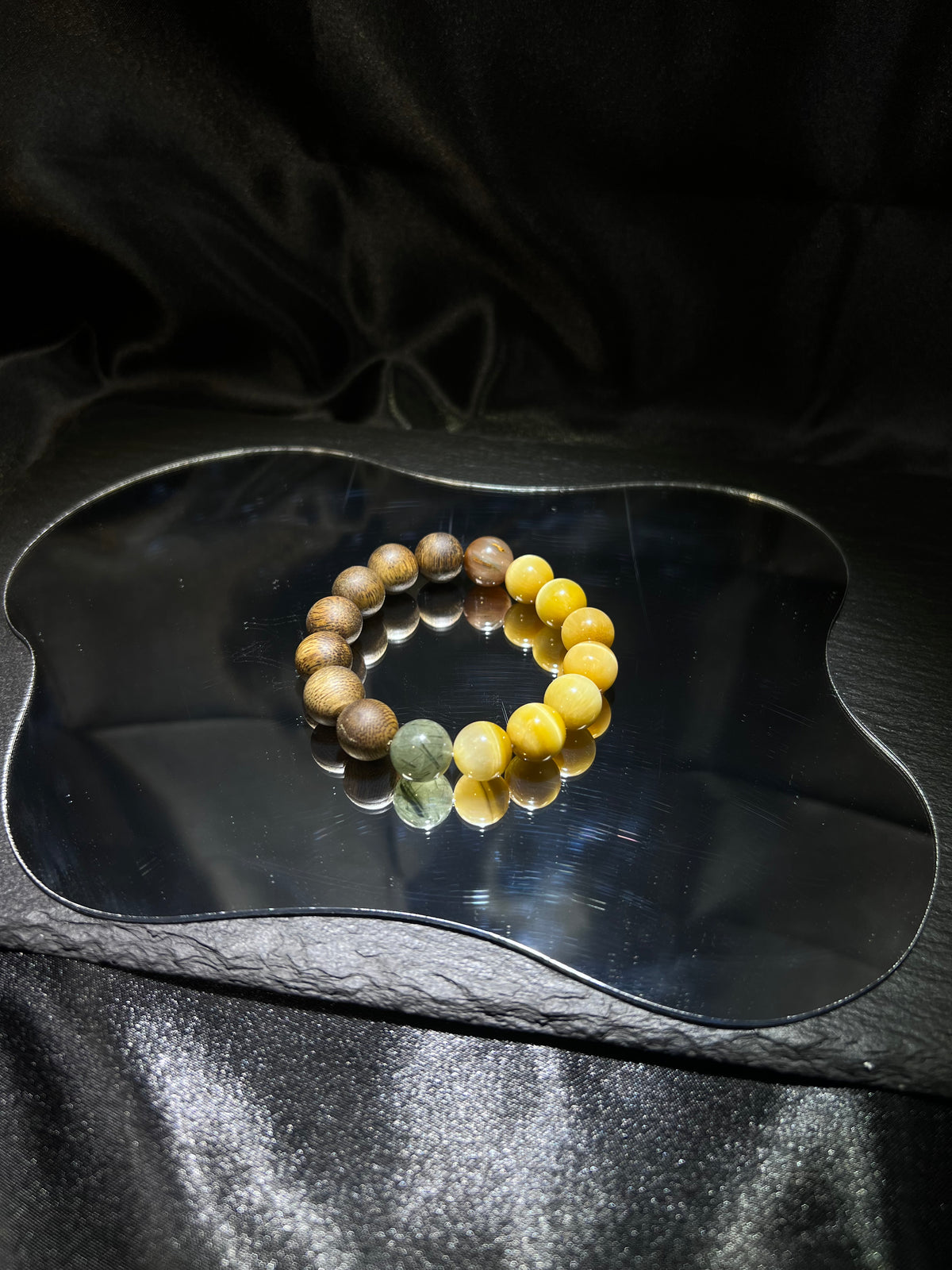 Golden Tiger Eye & Rabbit Hair Bracelet – worn and styled