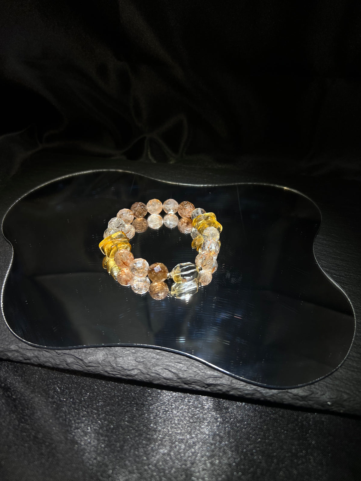 Black Gold Crystal & Citrine Bracelet – worn and styled