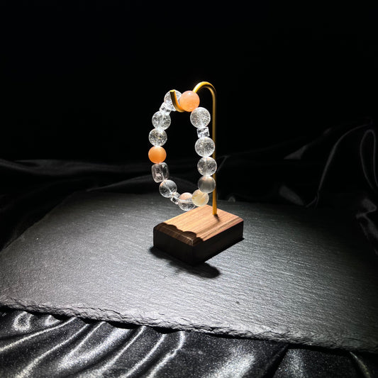 Sunstone & White Crystal Bracelet – close-up detail of natural crystal