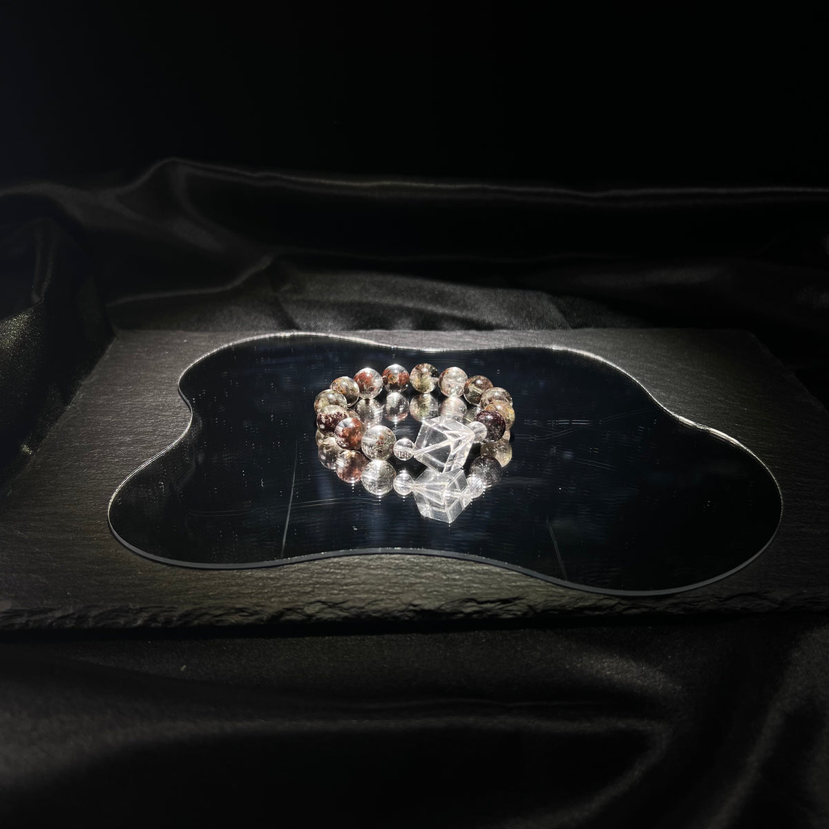 White Quartz & Red Phantom Bracelet – worn and styled