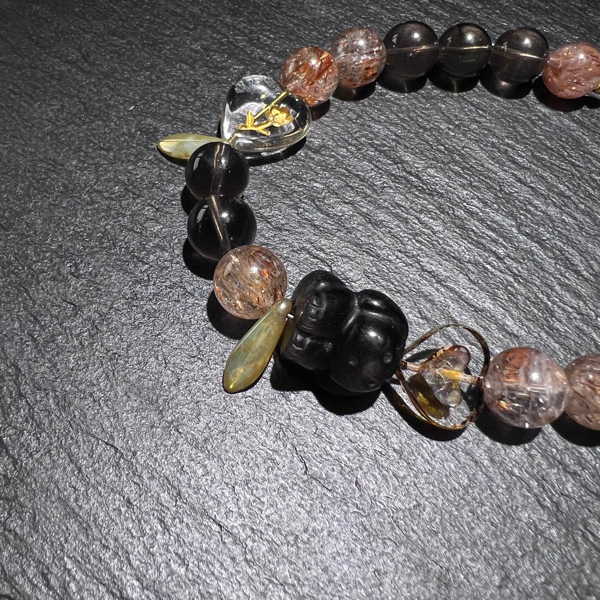 Black Gold Crystal Dog Collar – worn and styled
