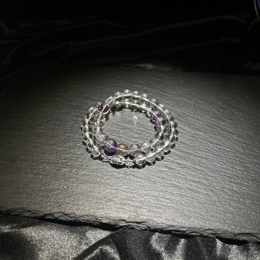 Clear Quartz & Ametrine Crystal Necklace – Sterling Silver