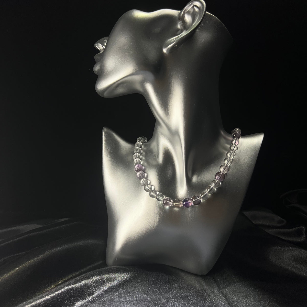 Clear Quartz & Ametrine Crystal Necklace – Sterling Silver