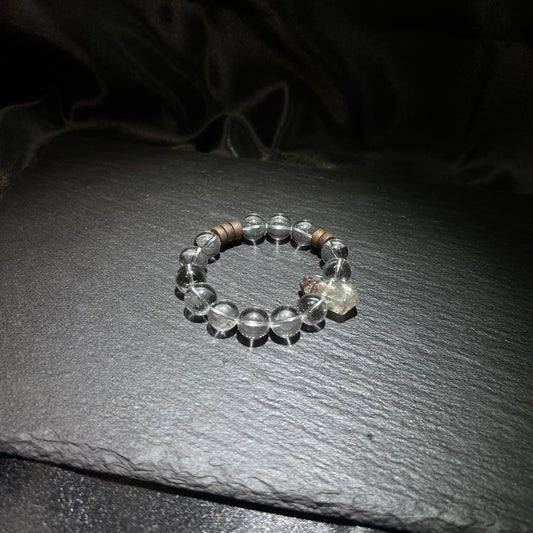Double-Terminated Colorful Phantom & White Quartz Bracelet – natural crystal jewelry by Joyseven