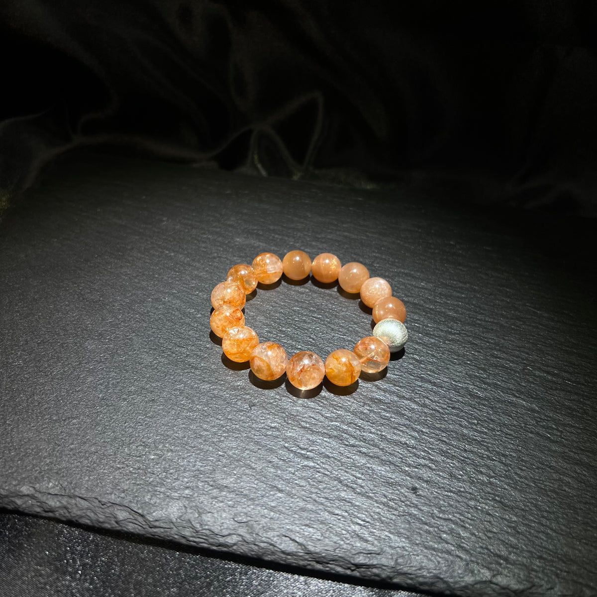 Hematoid Quartz & Sunstone Bracelet – natural crystal jewelry by Joyseven
