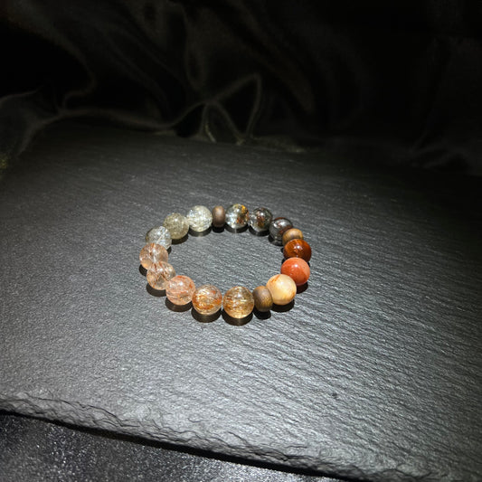 Red Phantom & Rabbit Hair Bracelet – natural crystal jewelry by Joyseven