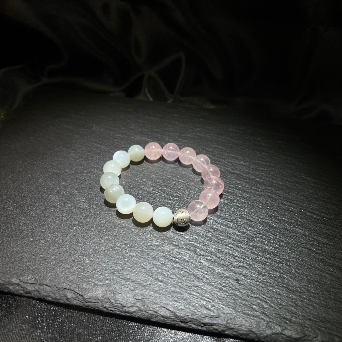 Moonstone & Rose Quartz Bracelet – natural crystal jewelry by Joyseven