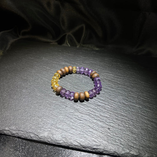 Purple & Yellow Faceted Crystal Bracelet – natural crystal jewelry by Joyseven