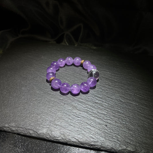Amethyst & White Crystal Bracelet – natural crystal jewelry by Joyseven