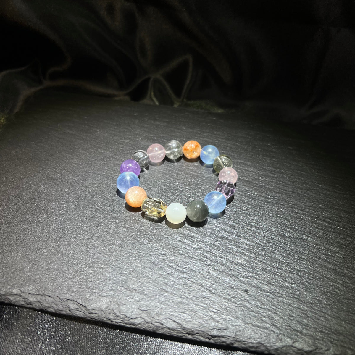 Amethyst & Aquamarine Bracelet – natural crystal jewelry by Joyseven