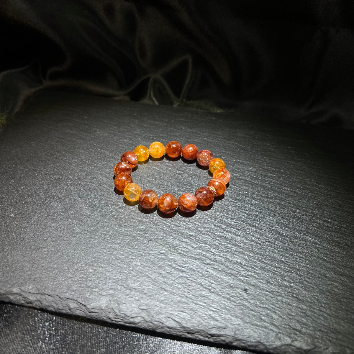 Red & Yellow Hematoid Quartz Bracelet – natural crystal jewelry by Joyseven