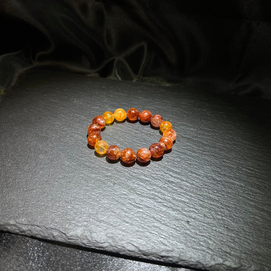 Red & Yellow Hematoid Quartz Bracelet – natural crystal jewelry by Joyseven