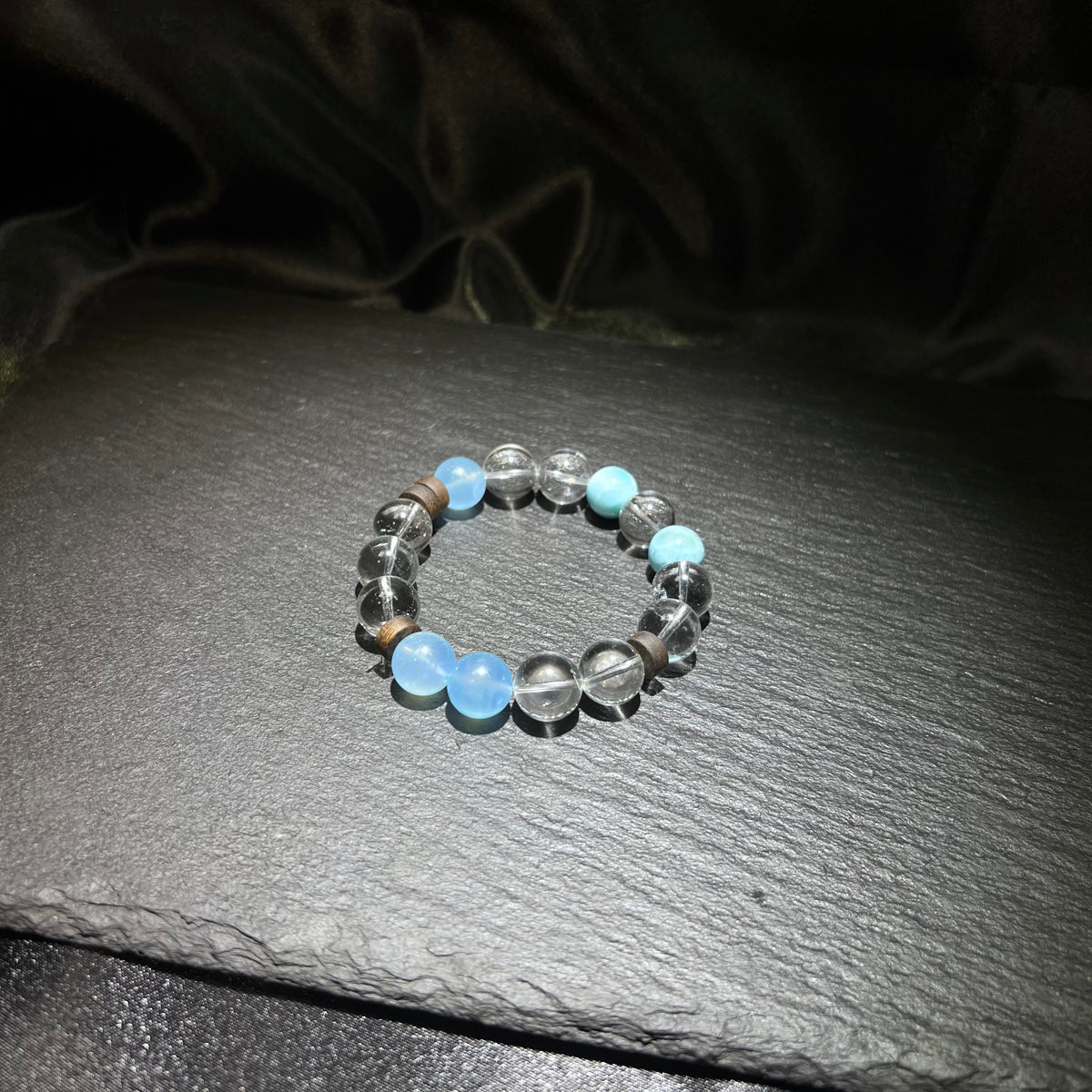 White Quartz & Aquamarine Bracelet – natural crystal jewelry by Joyseven