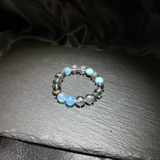 White Quartz & Aquamarine Bracelet – natural crystal jewelry by Joyseven