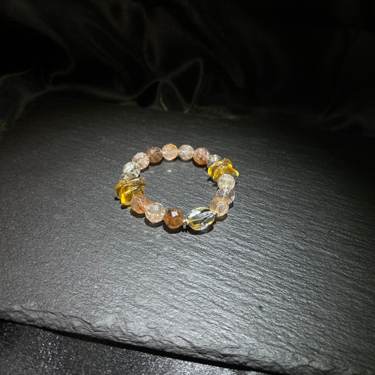 Black Gold Crystal & Citrine Bracelet – natural crystal jewelry by Joyseven
