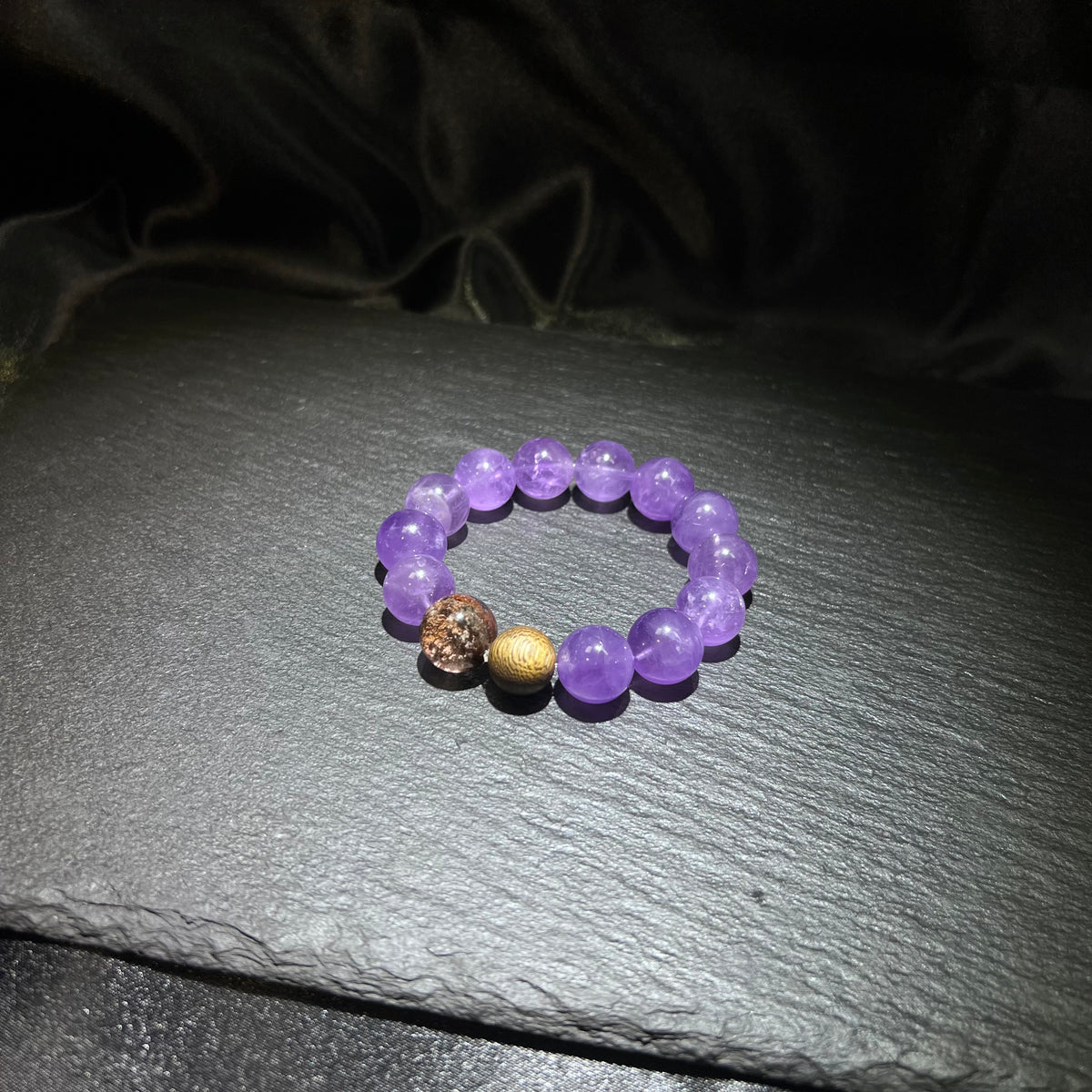 Amethyst & Colorful Phantom Bracelet – natural crystal jewelry by Joyseven