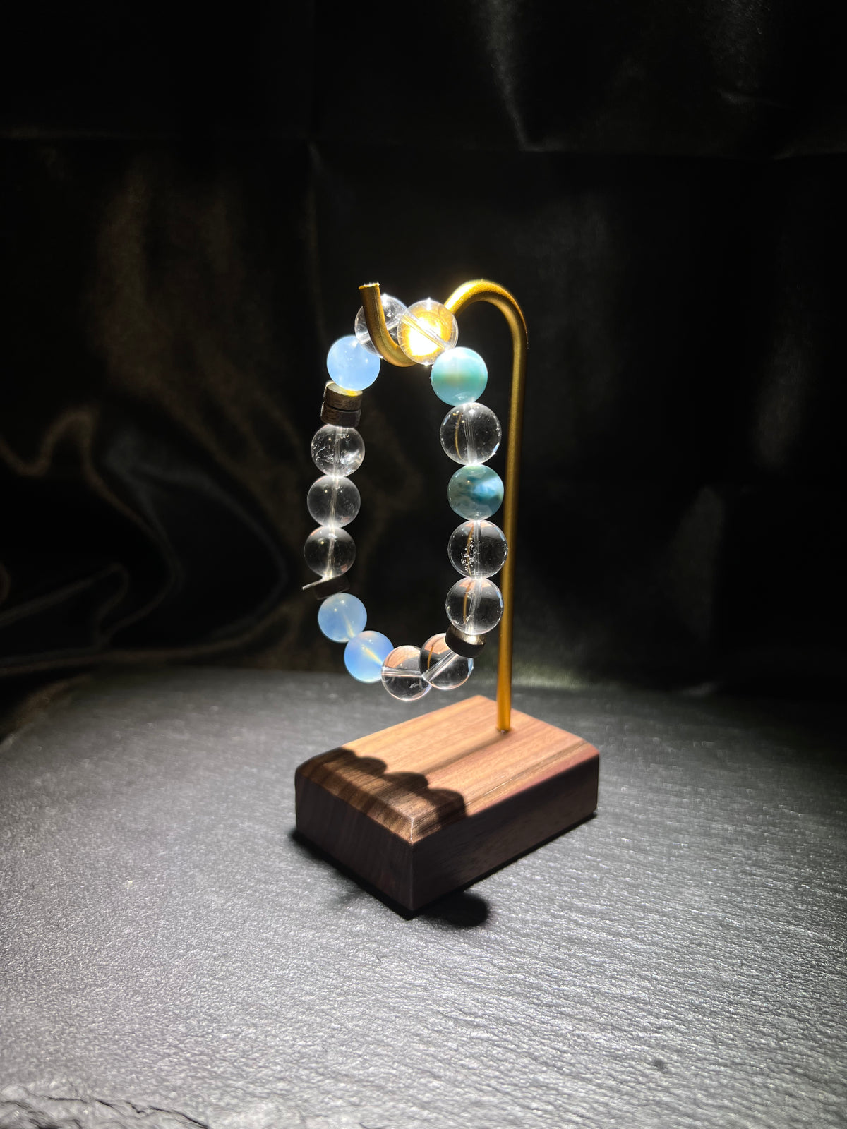 White Crystal Bracelet – close-up detail of natural crystal