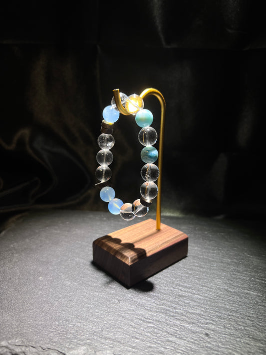 White Crystal Bracelet – close-up detail of natural crystal