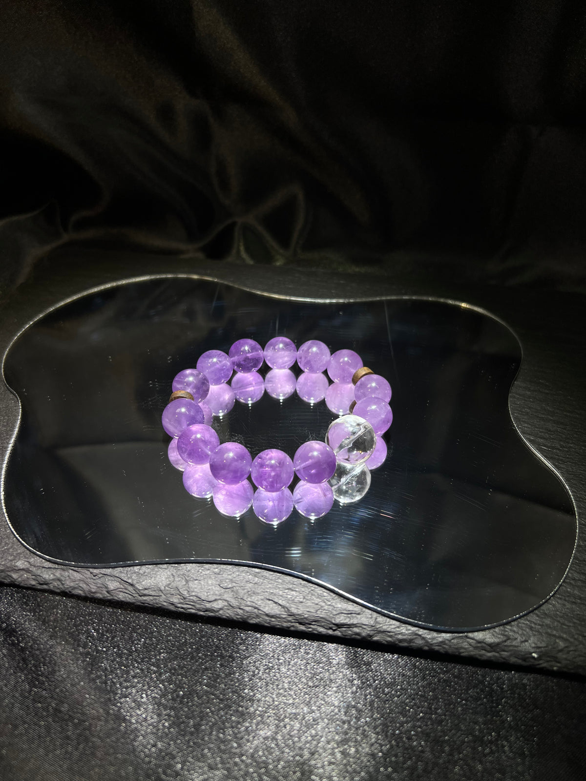 Amethyst & White Crystal Bracelet – worn and styled
