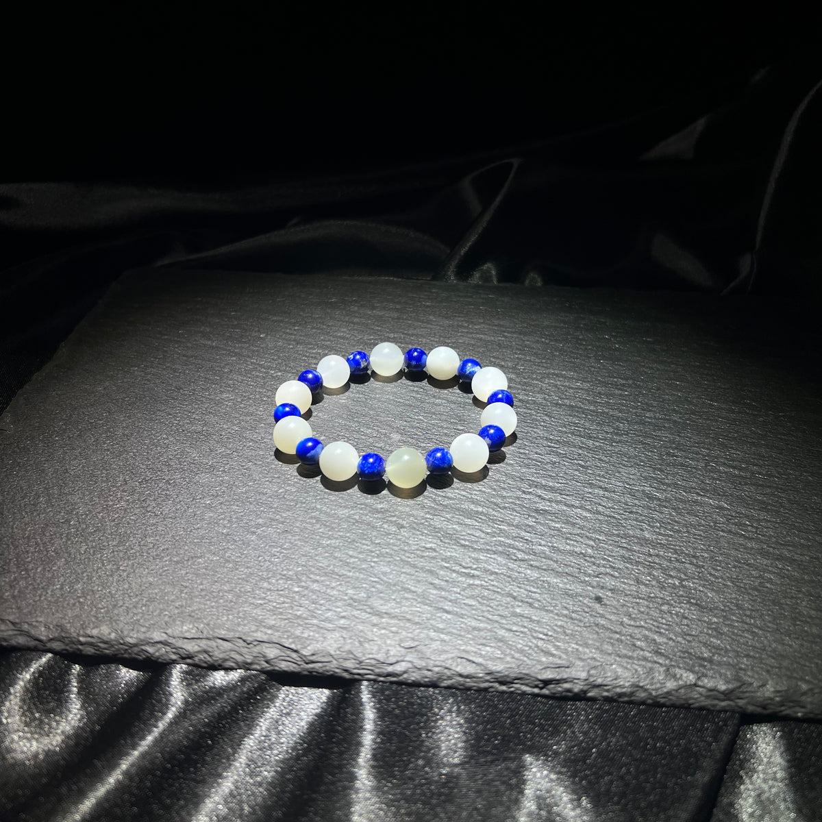Moonstone & Lapis Lazuli Bracelet – natural crystal jewelry by Joyseven