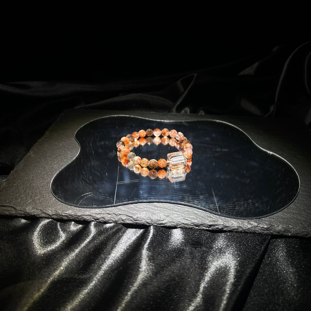64-Facet Black Gold Crystal Bracelet – worn and styled