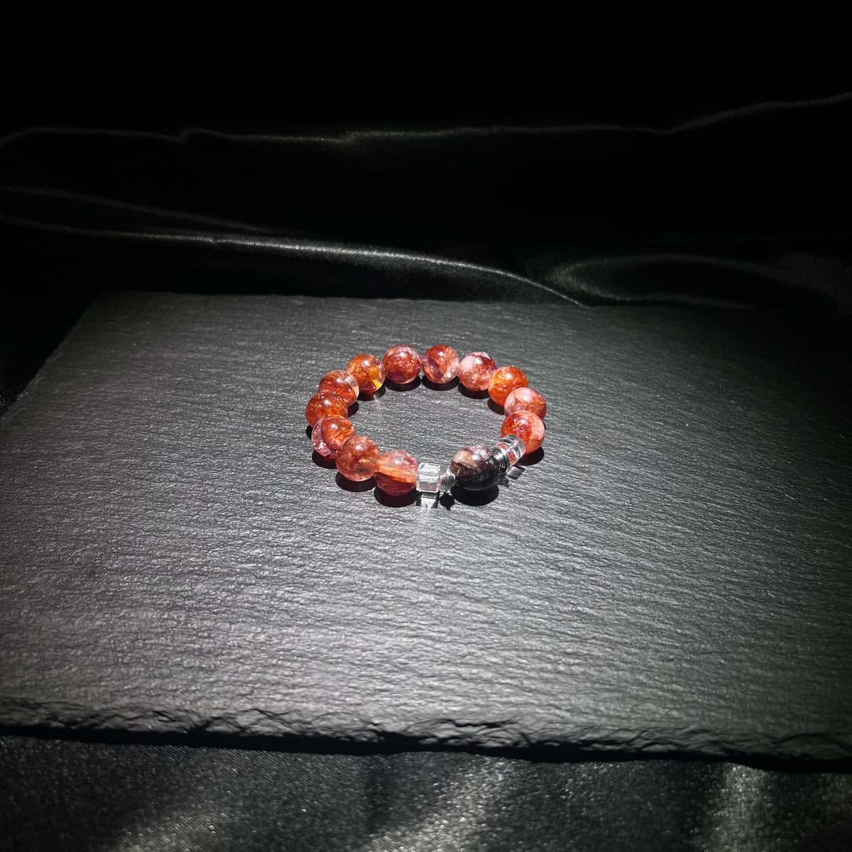 Hematoid Quartz & Phantom Bracelet – natural crystal jewelry by Joyseven