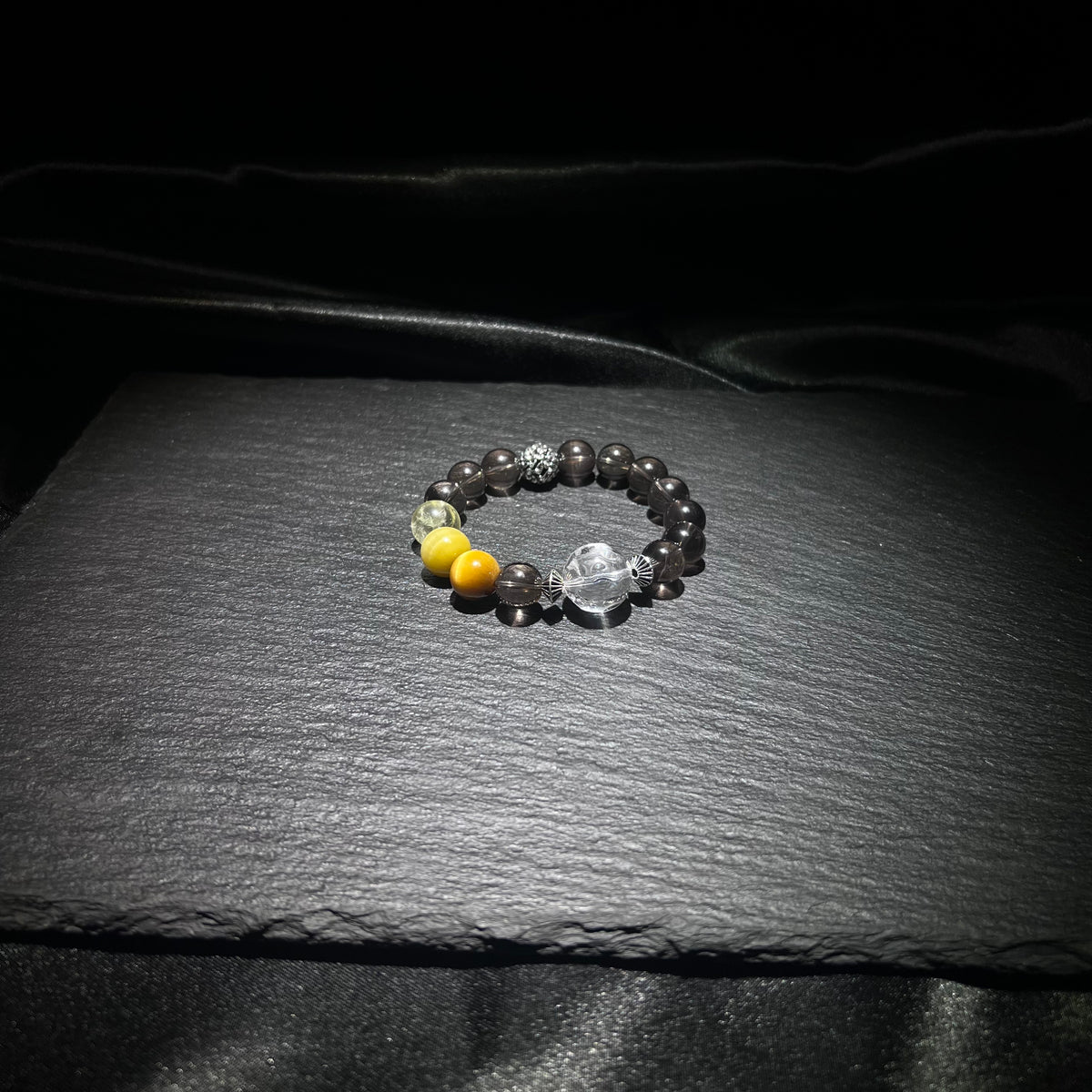 Smoky Quartz & Water Ripple Crystal Bracelet – natural crystal jewelry by Joyseven