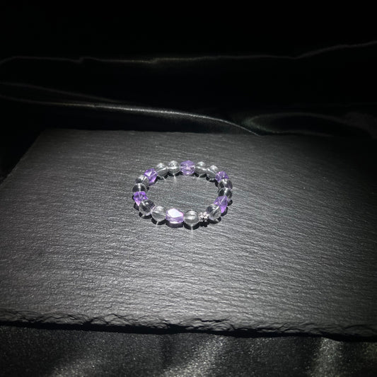 White Quartz & Amethyst Bracelet – natural crystal jewelry by Joyseven