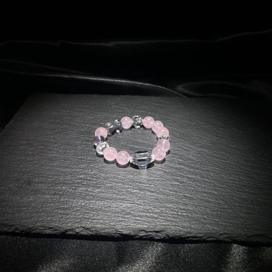 Rose Quartz & White Crystal Bracelet – natural crystal jewelry by Joyseven
