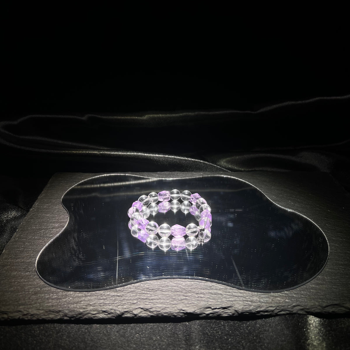 White Quartz & Amethyst Bracelet – worn and styled