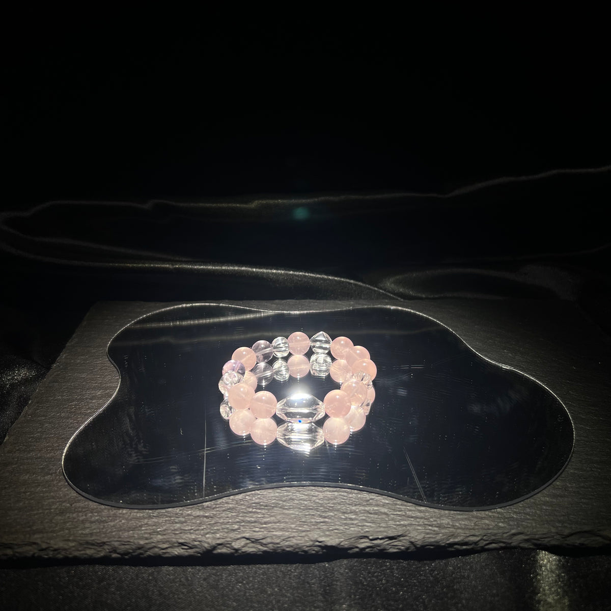 Rose Quartz & White Crystal Bracelet – worn and styled