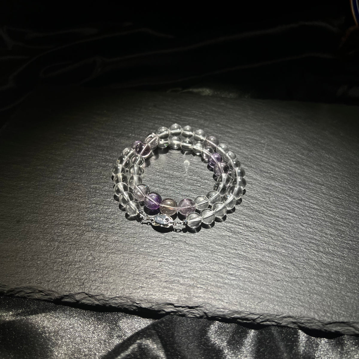 Clear Quartz & Ametrine Crystal Necklace – Sterling Silver